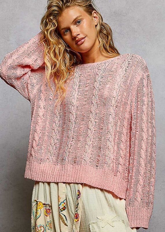 Lightweight Cable Knit Summer Sweater