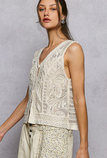 Pearl Embroidery Sequins Crocheted Vest