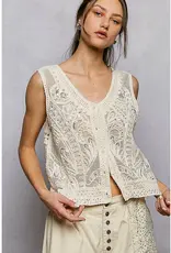 Pearl Embroidery Sequins Crocheted Vest