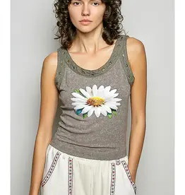 Washed Stud Sleeveless Top