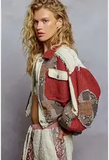 Patchwork Paisley Cropped Knit Jacket