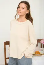 Ribbed Long Sleeve Knit Top
