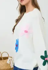 Crochet Floral Detail Light Weigh Sweater