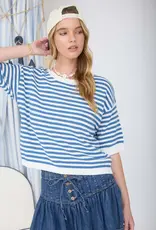 Short Sleeve Stripe Knit Top