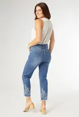 Bamboo Soft Straight Crop Floral Embroidery