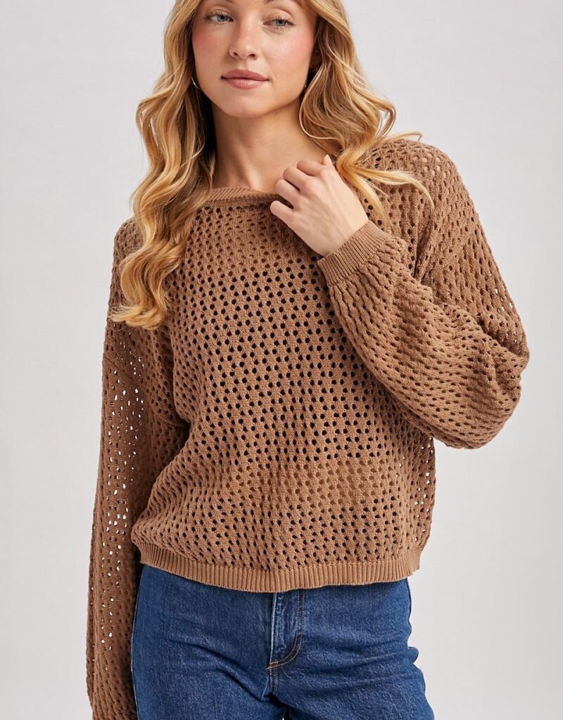 Open Crochet  Knit Top