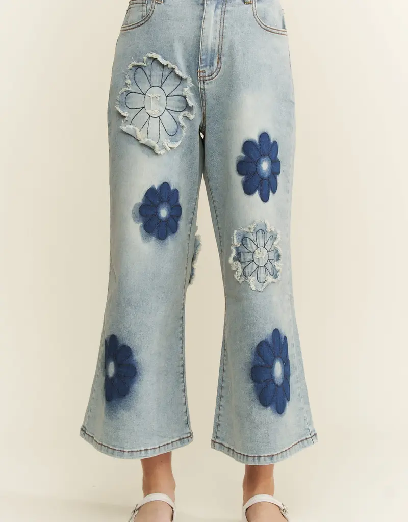 Flower Patch Embroidered Stretch Jean