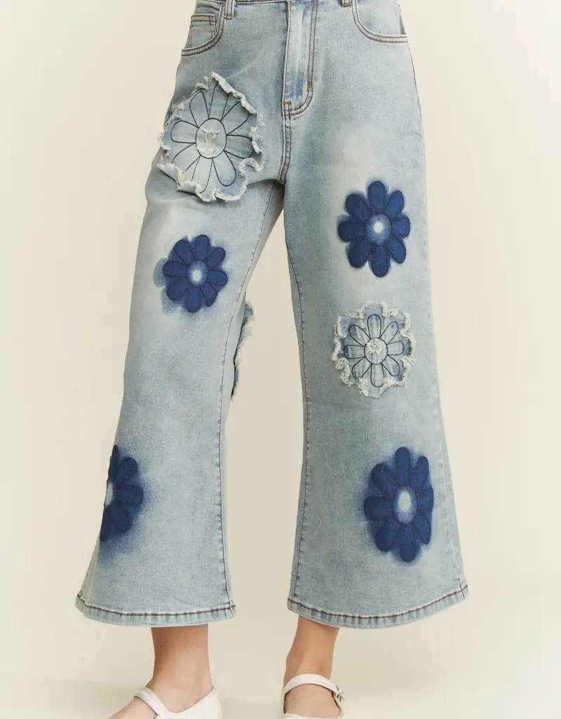 Flower Patch Embroidered Stretch Jean