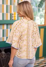 Fringed Tassel Floral Embroidery Top