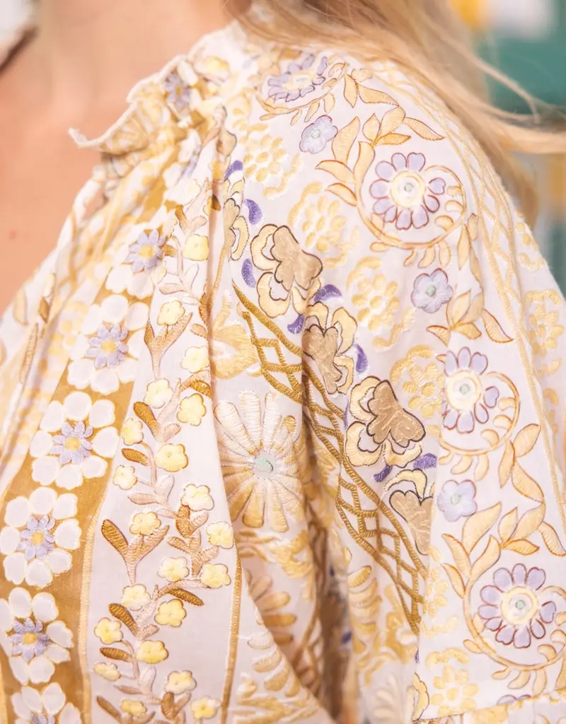 Fringed Tassel Floral Embroidery Top