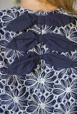 Back Bow Detailed Floral Embroidered Top