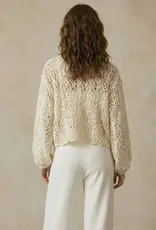 Floral Crochet Cardigan with Button Closure