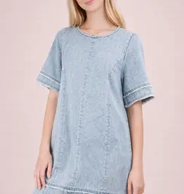 Washed Denim Shift Dress
