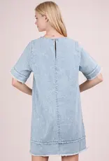 Washed Denim Shift Dress
