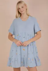 Floral Embroidered Knit Dress