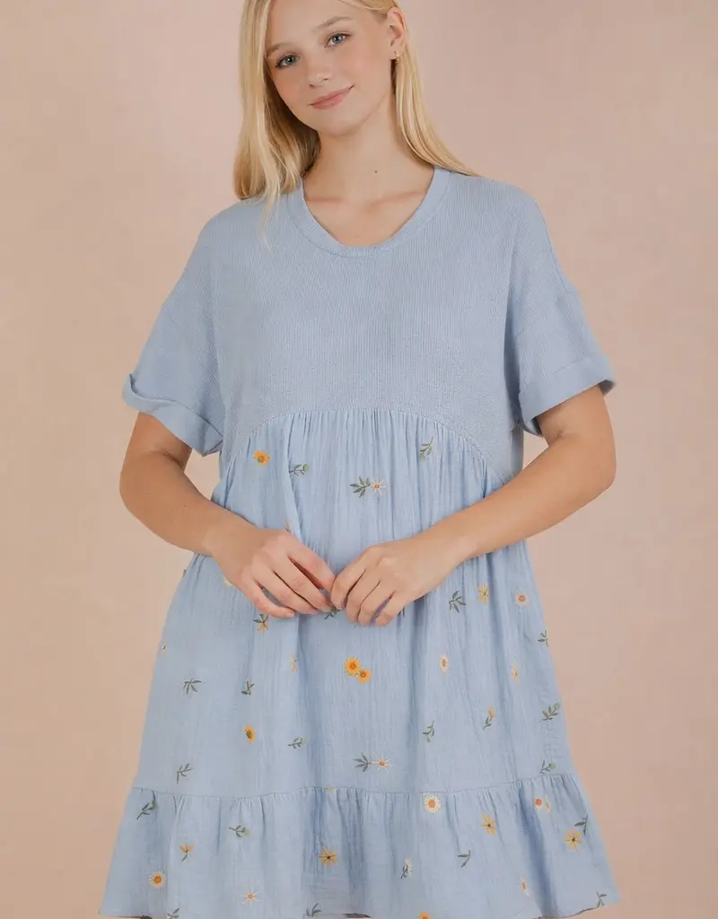 Floral Embroidered Knit Dress