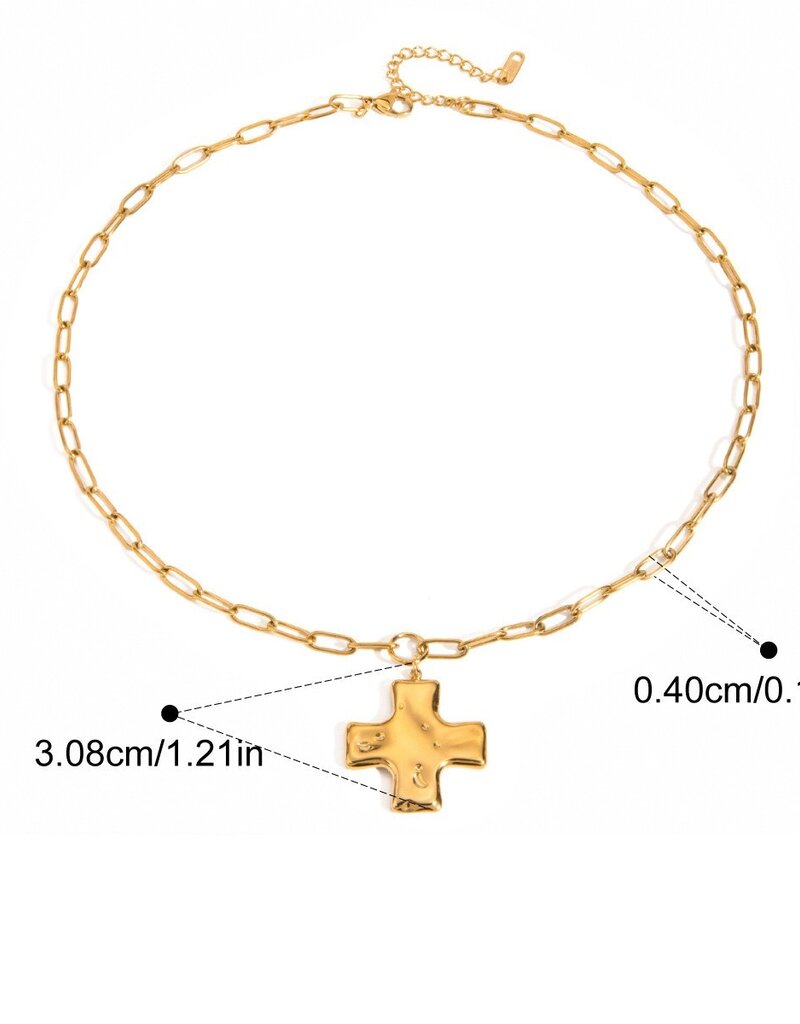 18K Stainless Steel Tarnish Free Cross Necklace