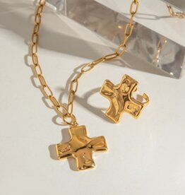 18K Stainless Steel Tarnish Free Cross Necklace