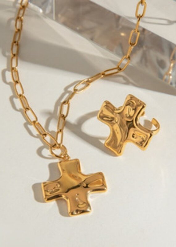 18K Stainless Steel Tarnish Free Cross Necklace