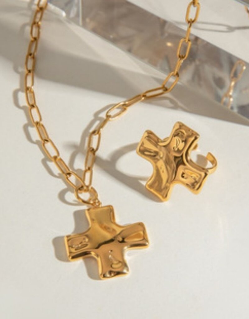 18K Stainless Steel Tarnish Free Cross Necklace