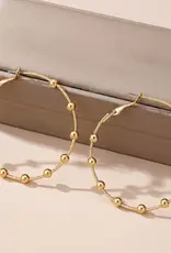 Classic Gold Ball Beaded Station Hoop Earrings