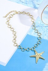 Puffy Star Chunky Chain Statement Necklace