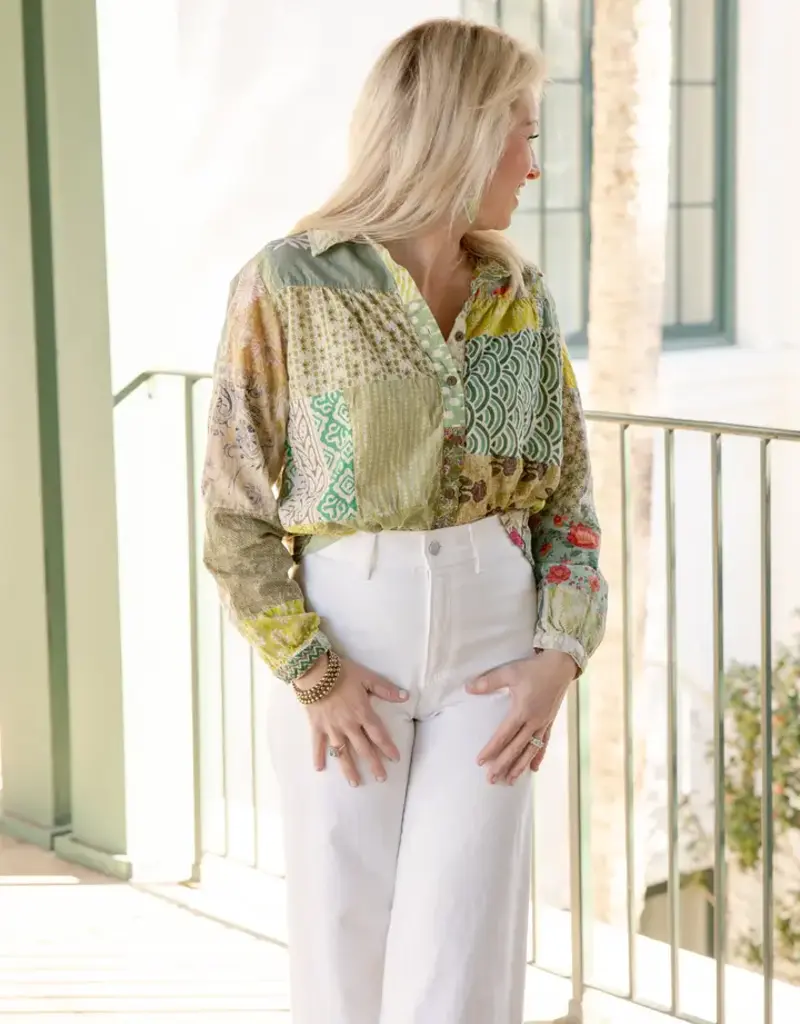 Green Meadows Patchwork Blouse