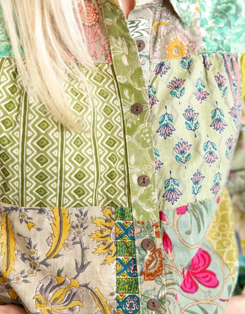 Green Meadows Patchwork Blouse