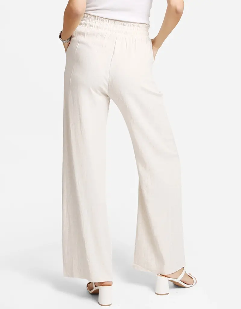 Linen Wide Leg Pant With Tie Waist