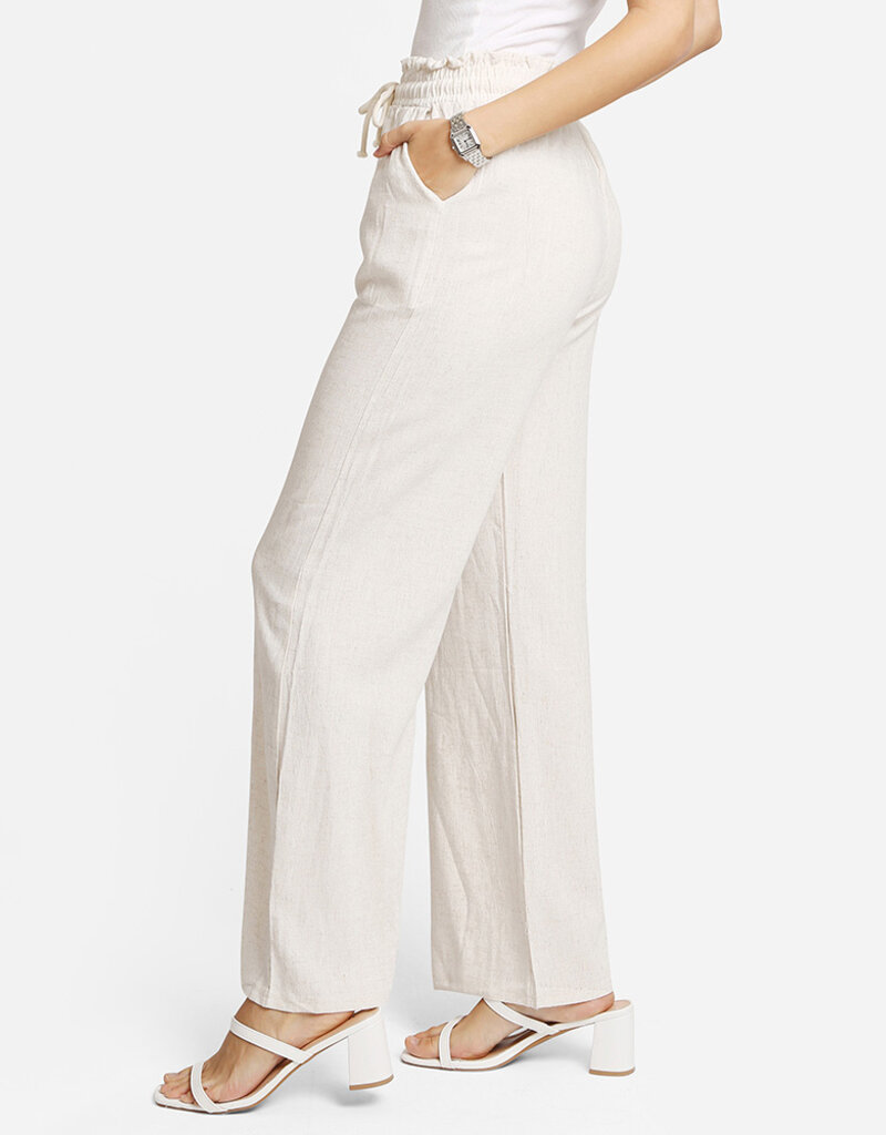 Linen Wide Leg Pant With Tie Waist