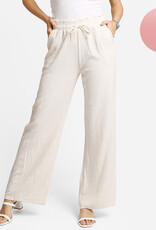 Linen Wide Leg Pant With Tie Waist
