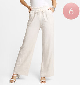 Linen Wide Leg Pant With Tie Waist