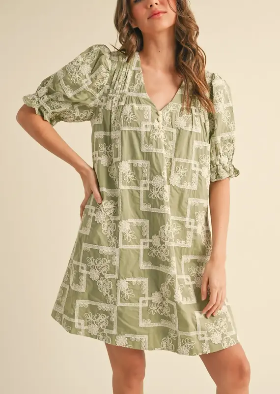 Emily Embroidered Shift Dress