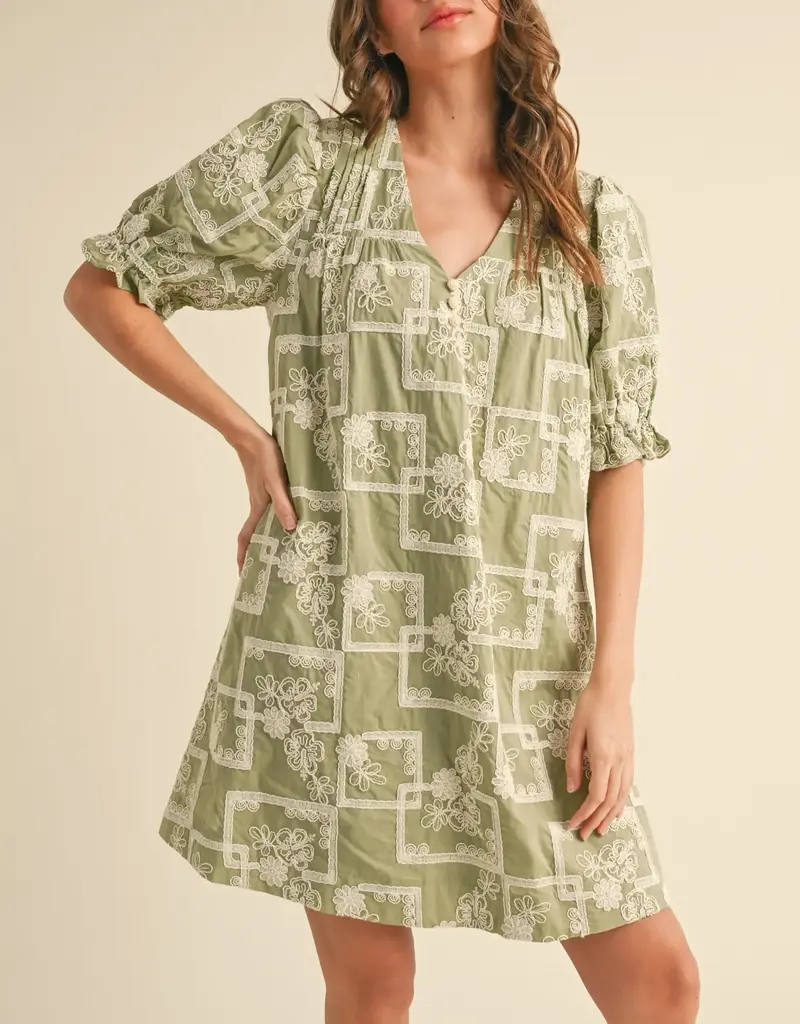 Emily Embroidered Shift Dress