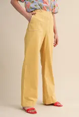 Hannah Wide Leg Pants with Contrast Stitching