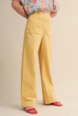 Hannah Wide Leg Pants with Contrast Stitching
