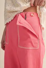 Hannah Wide Leg Pants with Contrast Stitching