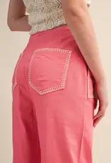 Hannah Wide Leg Pants with Contrast Stitching