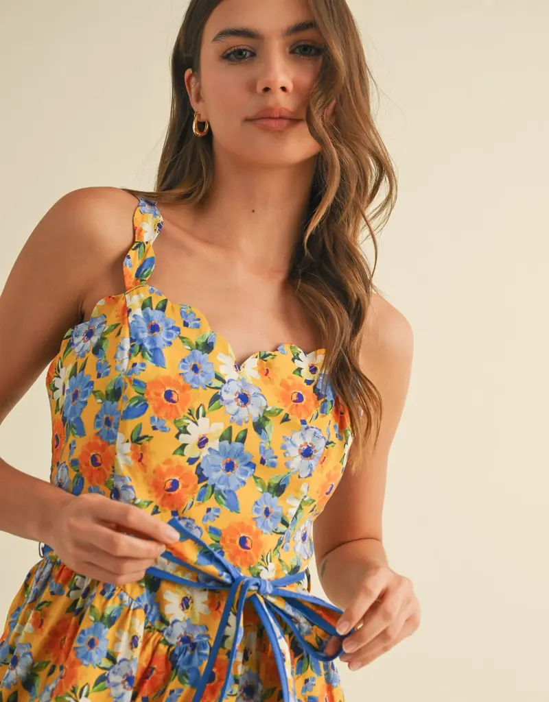 Fabulous Floral Scalloped Dress