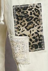 Twill Denim Patchwork Straight Pants