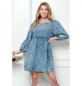 Danielle Denim Dress With Oversize Pockets Detail