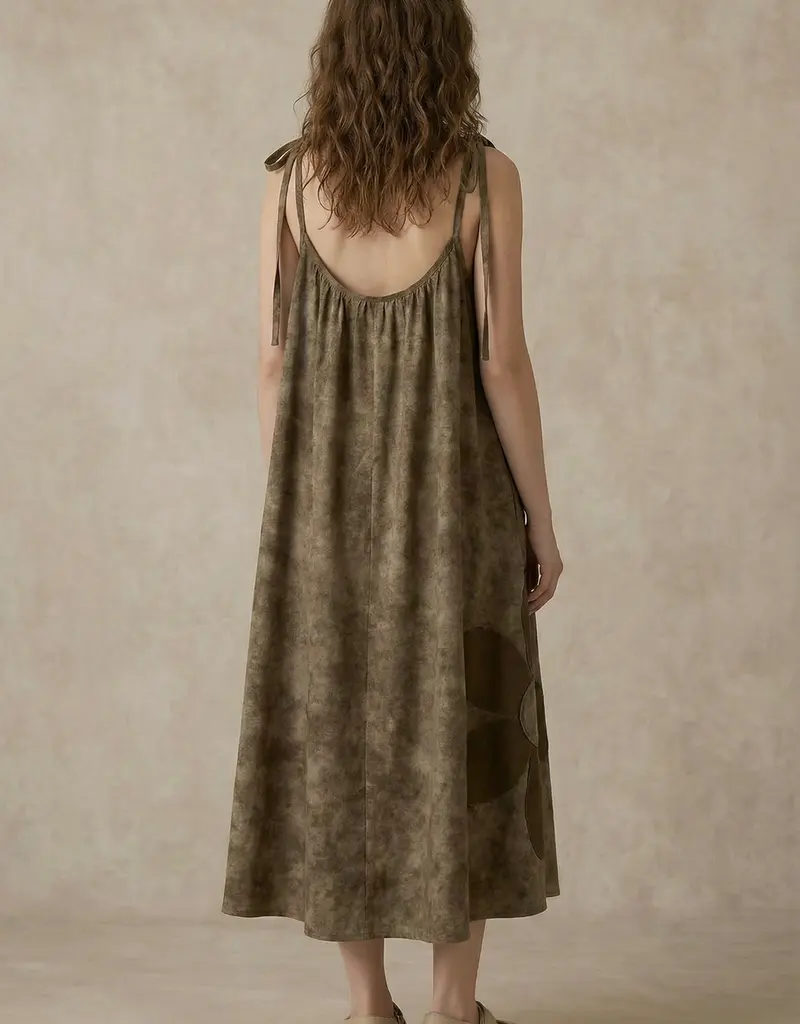 Floral Applique A Line Maxi Dress