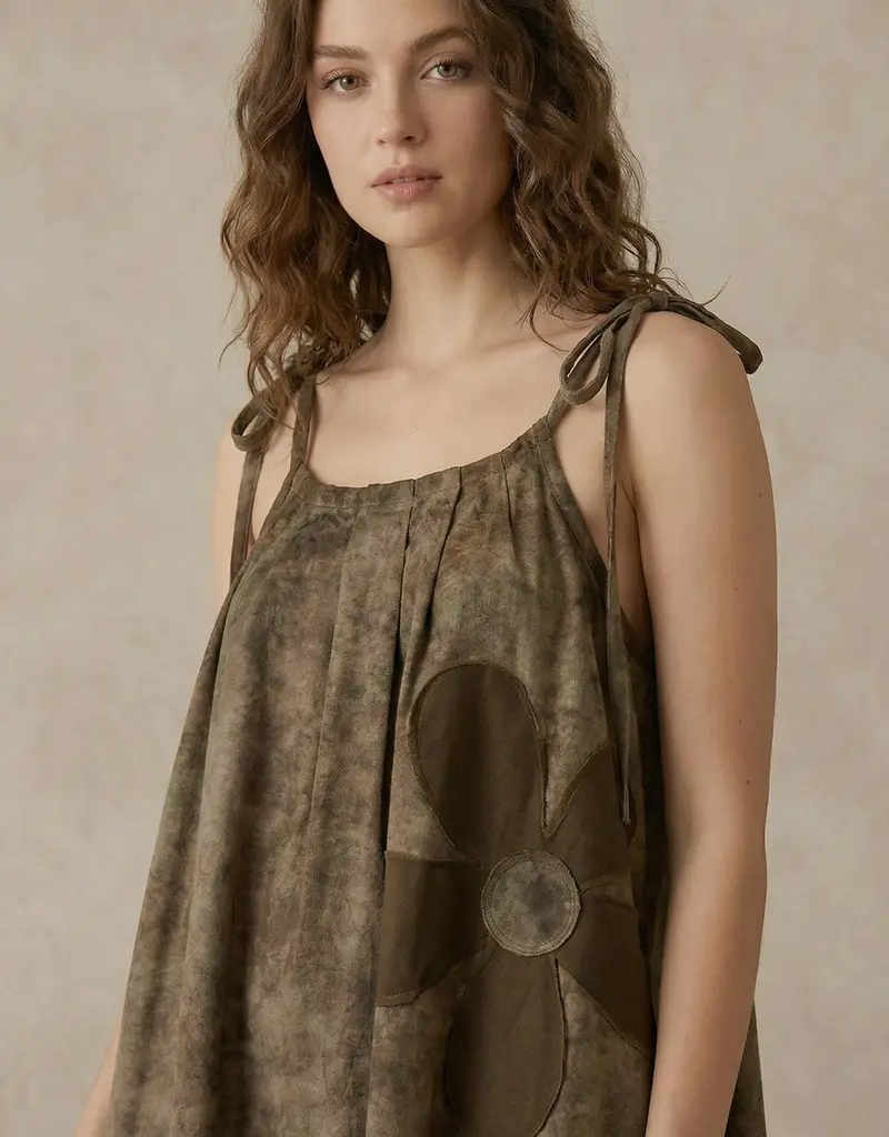 Floral Applique A Line Maxi Dress