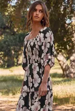 Floral Printed Tiered Midi Dress