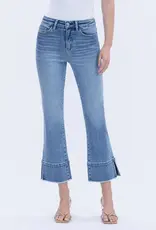 High Rise Trouser Slit Hem Kick Flare Jeans
