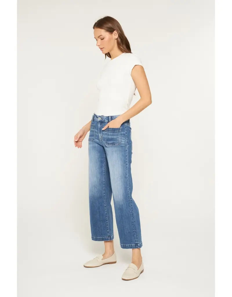 High Rise Cropped Wide Leg with Patch Pkt