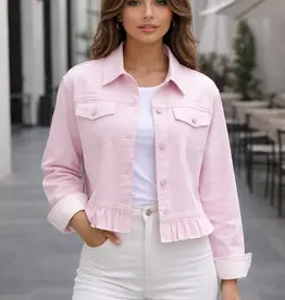 Peplum Hem Denim Jacket