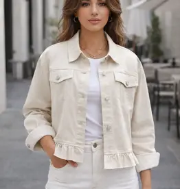 Peplum Hem Denim Jacket