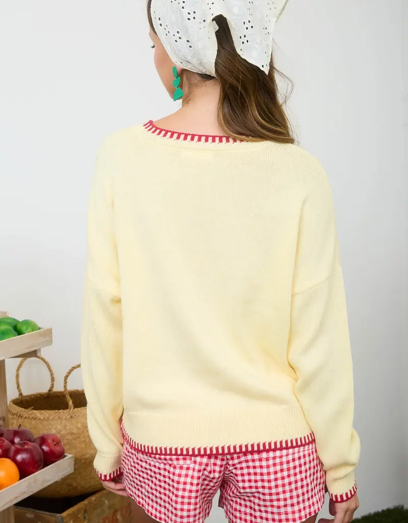 Let's Go To The strawberry Patch Knit Top
