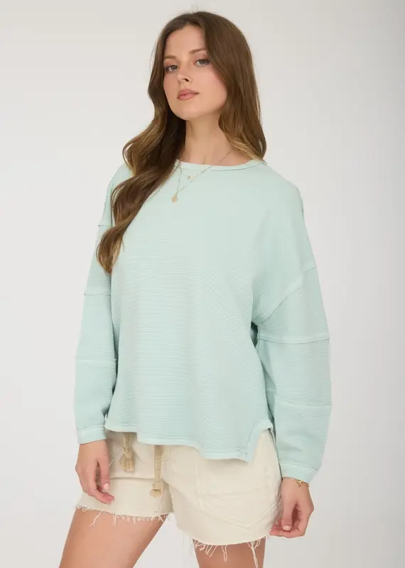 Exposed Seam Detail Knit Top